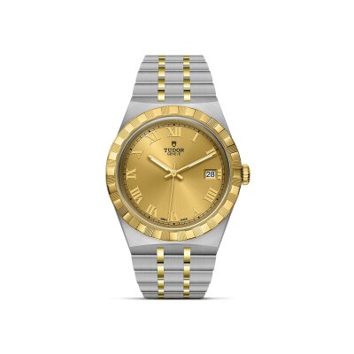 TUDOR Royal 38 mm steel case, yellow gold bezel watch