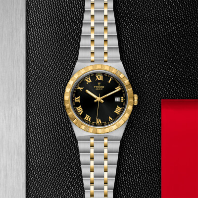 TUDOR Royal 38 mm steel case, yellow gold bezel watch