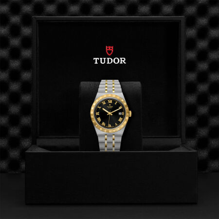 TUDOR Royal 38 mm steel case, yellow gold bezel watch