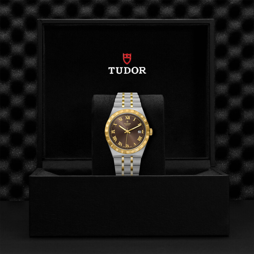 TUDOR Royal watch, 38mm steel case, Yellow gold bezel