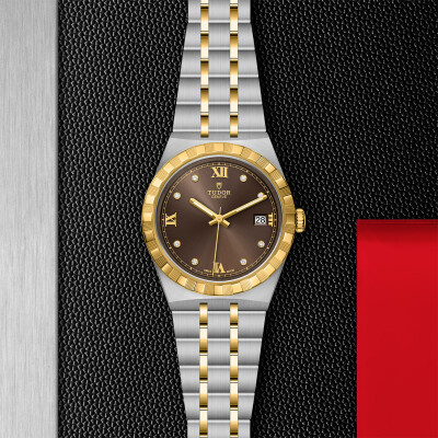 TUDOR Royal watch, 38mm steel case, Diamond-set dial