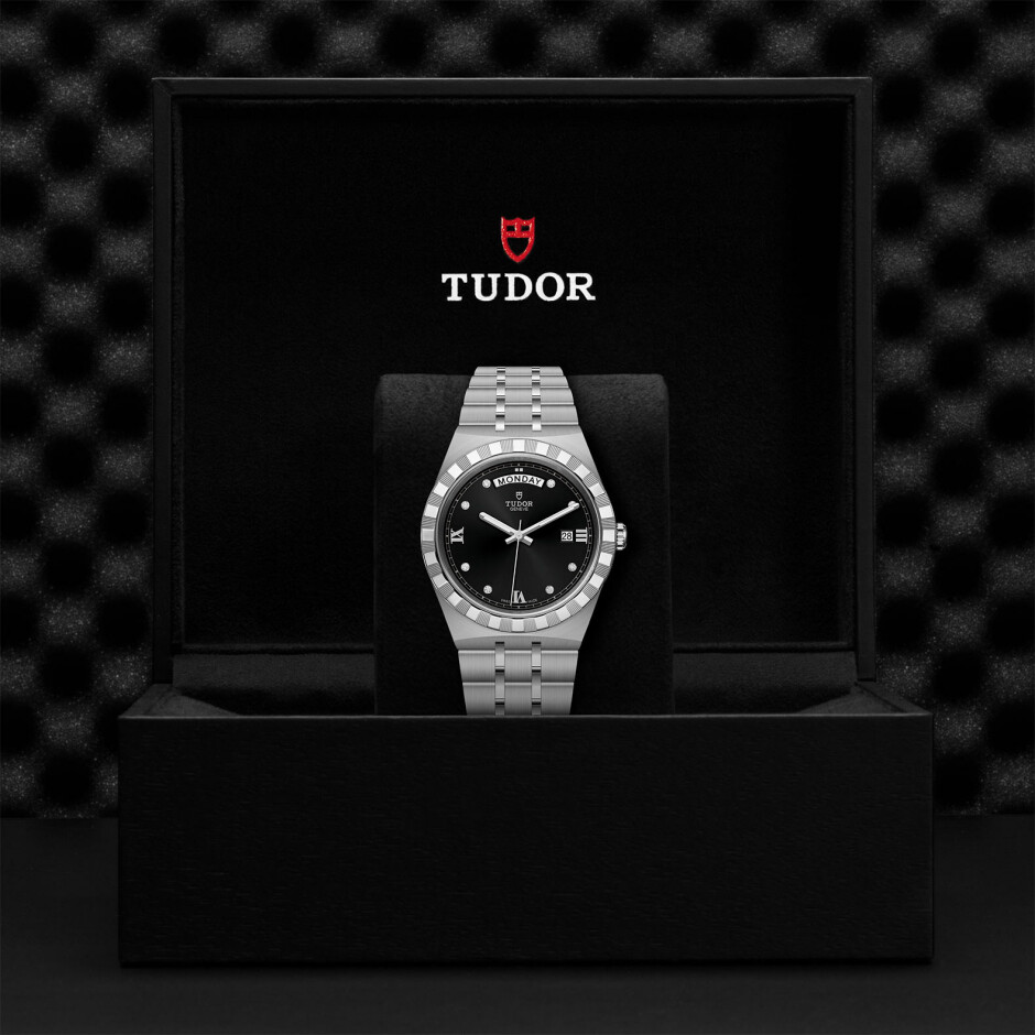 TUDOR Royal 41 mm steel case, diamond-set dial watch