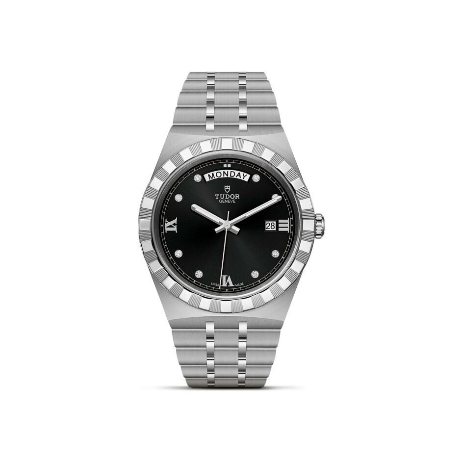 TUDOR Royal 41 mm steel case, diamond-set dial watch