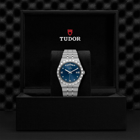 TUDOR Royal 41 mm steel case, diamond-set dial watch