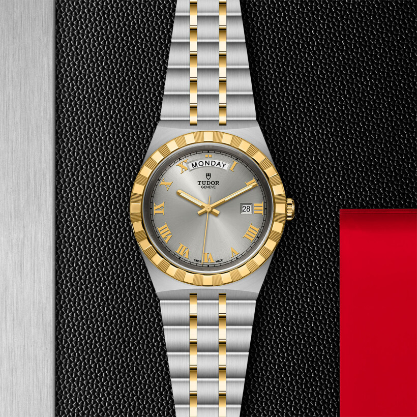 TUDOR Royal 41 mm steel case, yellow gold bezel watch
