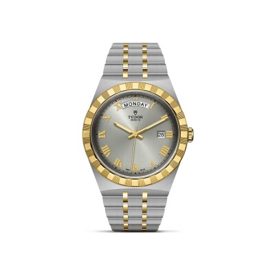 TUDOR Royal 41 mm steel case, yellow gold bezel watch