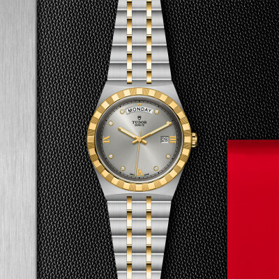 TUDOR Royal 41 mm steel case, diamond-set dial watch