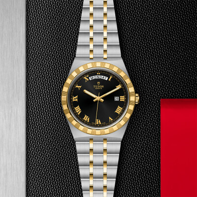 TUDOR Royal 41 mm steel case, yellow gold bezel watch