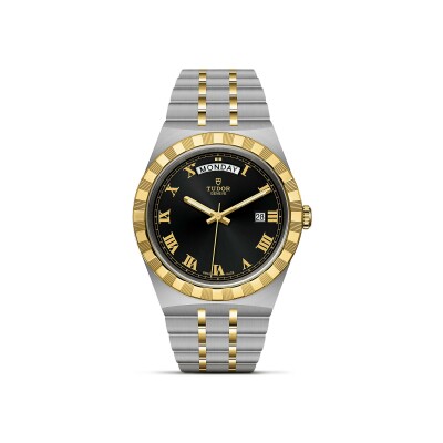 TUDOR Royal 41 mm steel case, yellow gold bezel watch