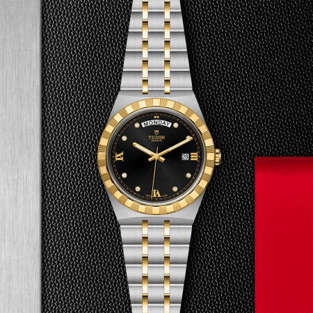 TUDOR Royal 41 mm steel case, diamond-set dial watch