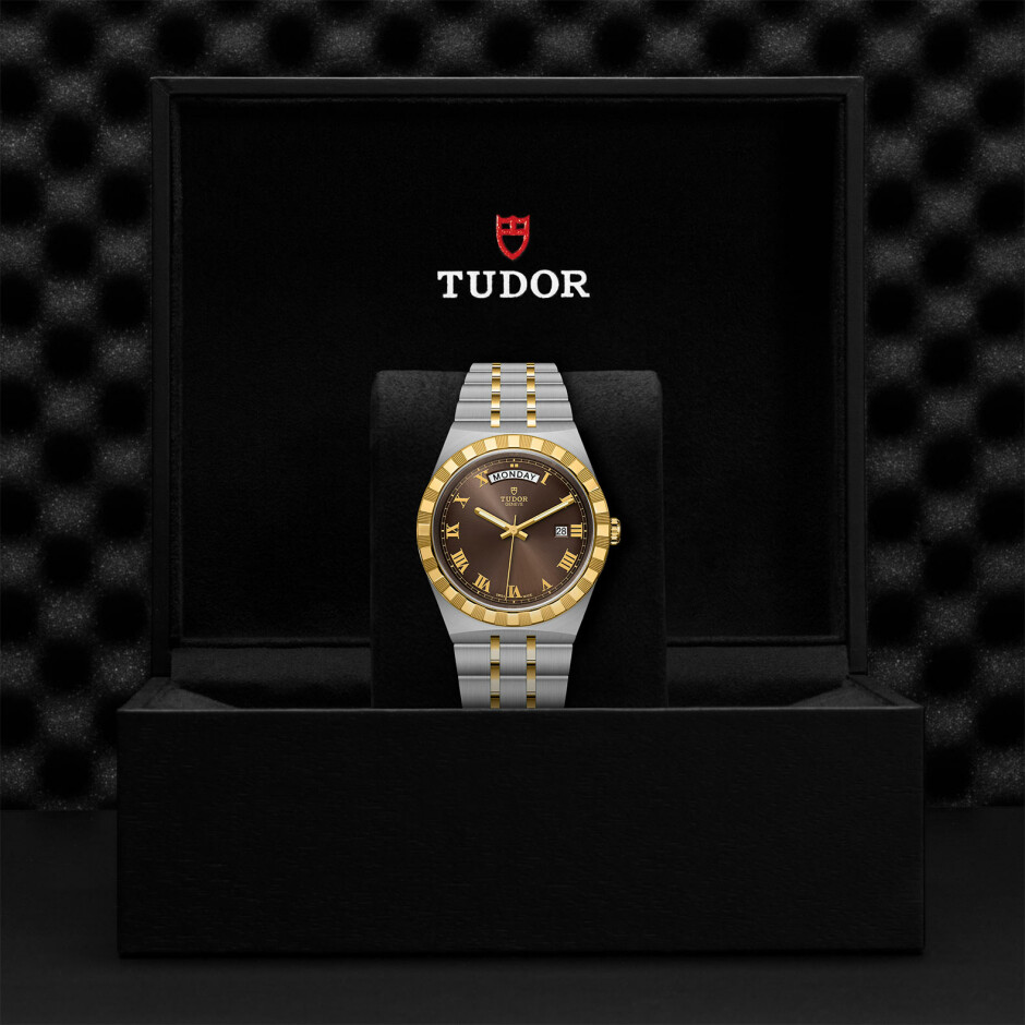 TUDOR Royal watch, 41mm steel case, Yellow gold bezel