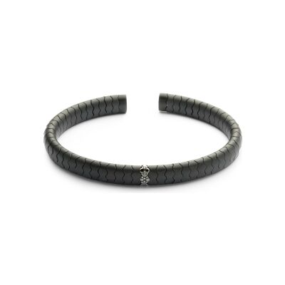Bracelet Jaibor Titanium soul en or rose, céramique, titane et diamants noirs