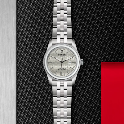 Montre TUDOR Glamour Date boîtier en acier 31 mm, cadran argenté