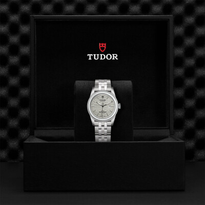 Montre TUDOR Glamour Date boîtier en acier 31 mm, cadran argenté