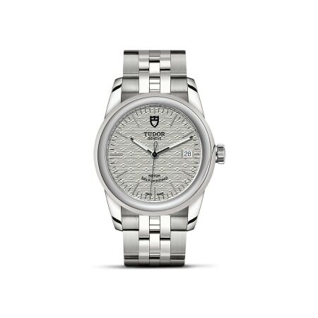 Montre TUDOR Glamour Date boîtier en acier 36 mm, cadran argenté