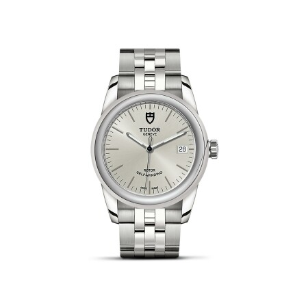 Montre TUDOR Glamour Date boîtier en acier 36 mm, cadran argenté