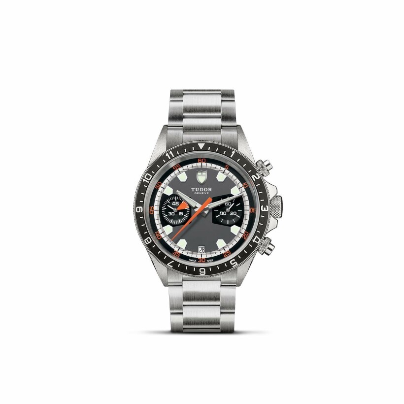 Montre TUDOR Heritage Chrono cadran gris et noir, bracelet en acier