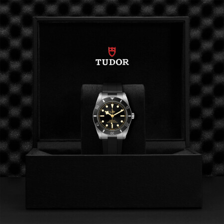 TUDOR Black Bay 54 watch, 37mm steel case, Black rubber strap