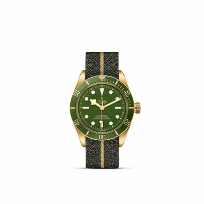 Montre TUDOR Black Bay 58 boîtier en or jaune 39 mm, bracelet alligator brun