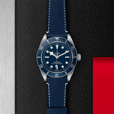 Montre TUDOR Black Bay 58 boîtier en acier 39 mm, bracelet « soft touch » bleu