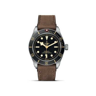 TUDOR Black Bay Fifty-Eight watch, 39 mm steel case, brown leather strap