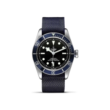 TUDOR Black Bay watch, 41 mm steel case, blue fabric strap