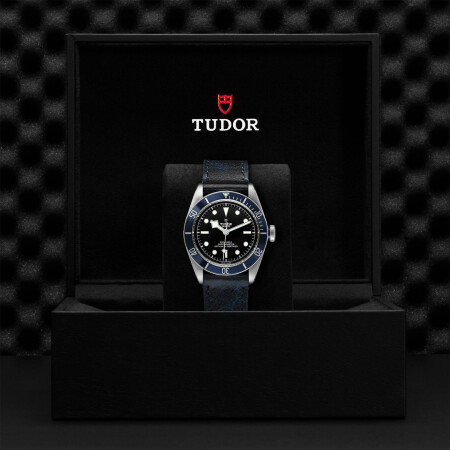 Montre TUDOR Black Bay boîtier en acier 41 mm, bracelet en cuir vieilli