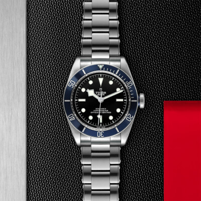 TUDOR Black Bay watch, 41 mm steel case, rivet steel bracelet