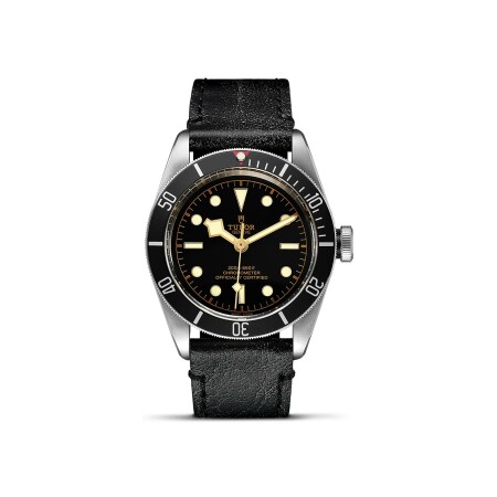 Montre TUDOR Black Bay boîtier en acier 41 mm, bracelet en cuir vieilli