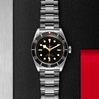 TUDOR Black Bay watch, 41 mm steel case, rivet steel bracelet