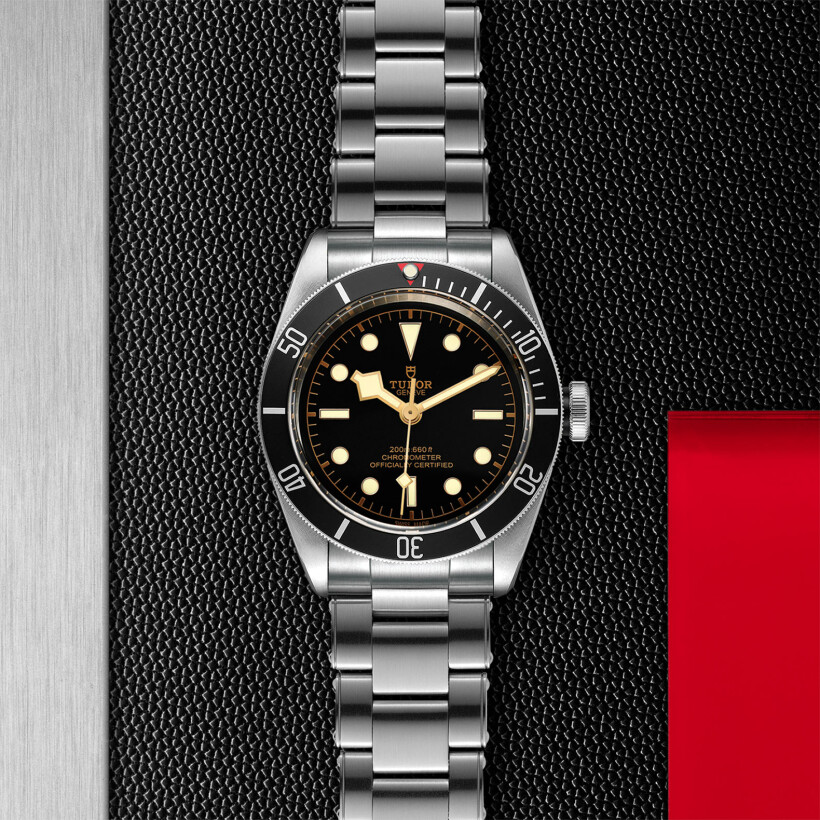TUDOR Black Bay watch, 41 mm steel case, rivet steel bracelet