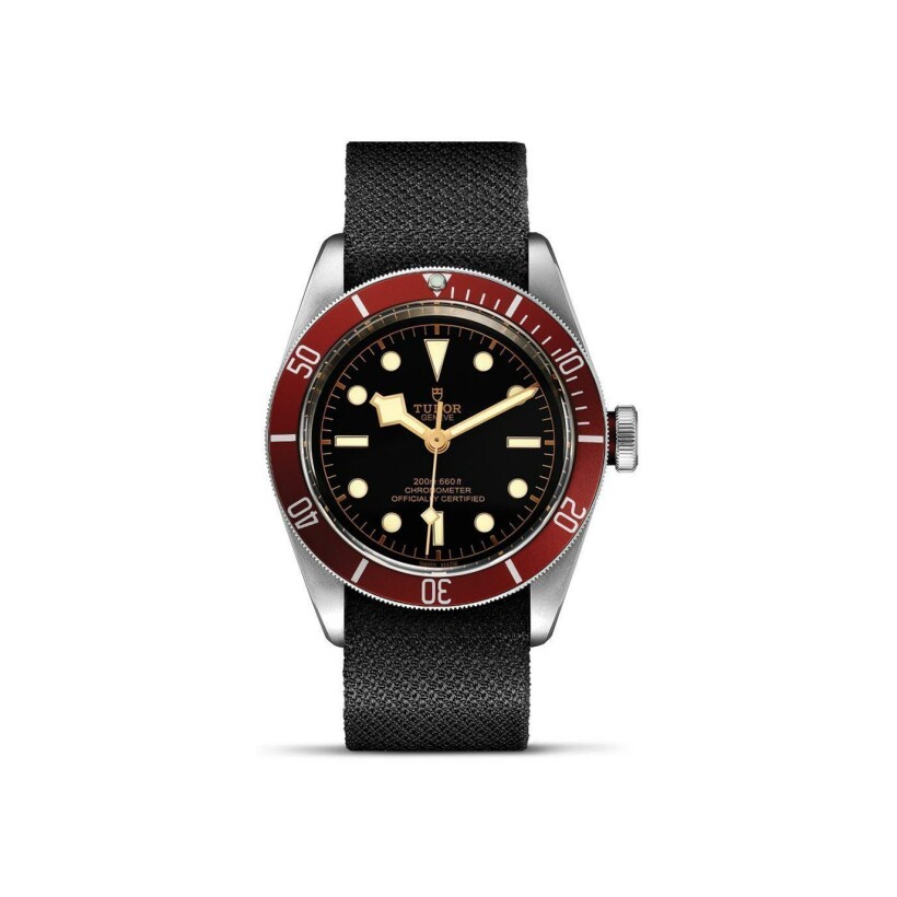 TUDOR Black Bay steel case 41 mm watch, black fabric bracelet