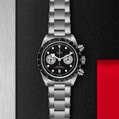 TUDOR Black Bay Chrono watch, 41 mm steel case, steel bracelet