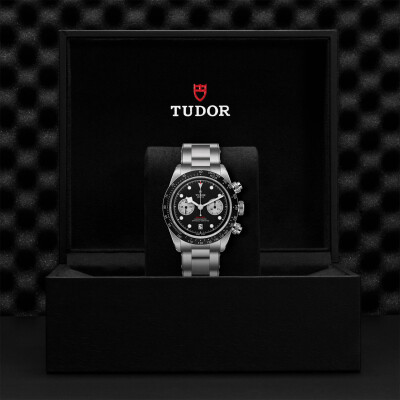 TUDOR Black Bay Chrono watch, 41 mm steel case, steel bracelet