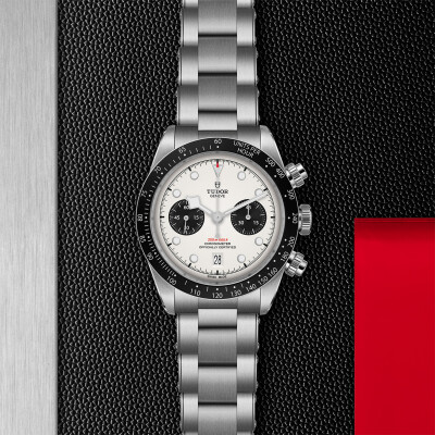 TUDOR Black Bay Chrono watch, 41 mm steel case, steel bracelet