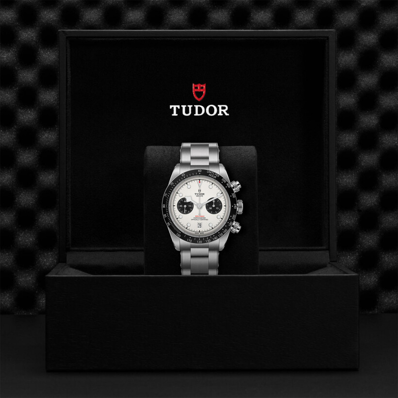 TUDOR Black Bay Chrono watch, 41 mm steel case, steel bracelet