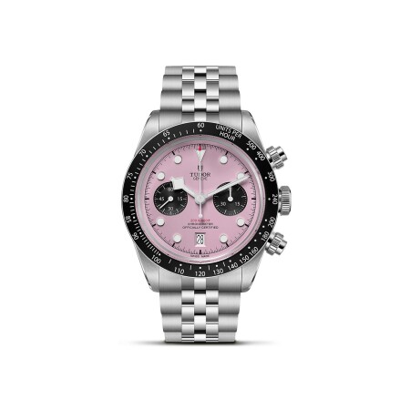 TUDOR Black Bay Chrono watch, 41mm steel case, pink dial