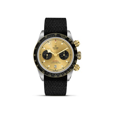 TUDOR Black Bay Chrono S&G watch,41 mm steel case, black fabric strap