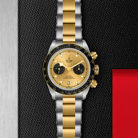 Montre TUDOR Black Bay Chrono S&G boîtier en acier 41 mm, bracelet en acier et or jaune