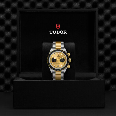 TUDOR Black Bay Chrono S&G watch,41 mm steel case, steel and yellow gold bracelet