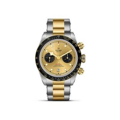 TUDOR Black Bay Chrono S&G watch,41 mm steel case, steel and yellow gold bracelet