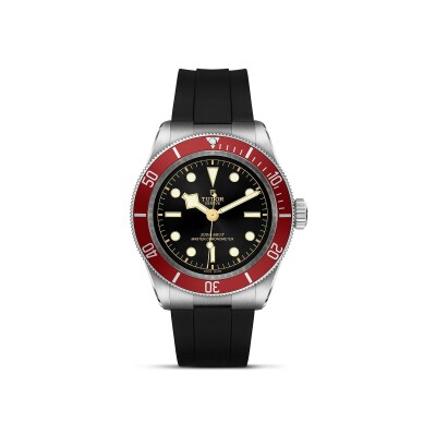 Montre TUDOR Black Bay boîtier en acier, 41 mm, bracelet en caoutchouc noir