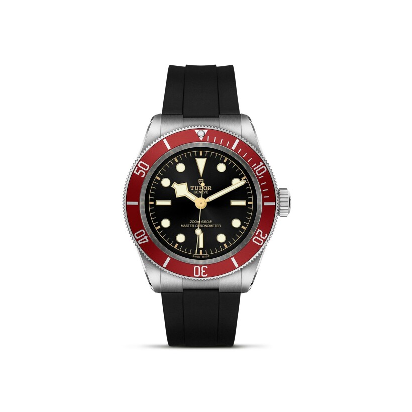 TUDOR Black Bay watch, 41mm steel case, Black rubber strap