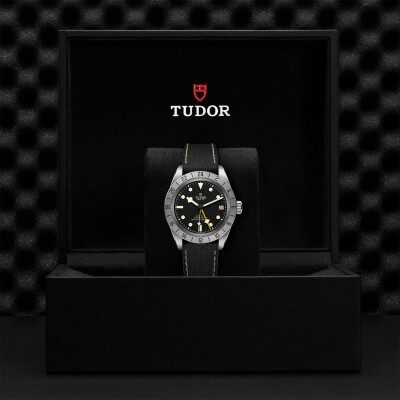 TUDOR Black Bay Pro watch,39 mm steel case, hybrid rubber and leather strap