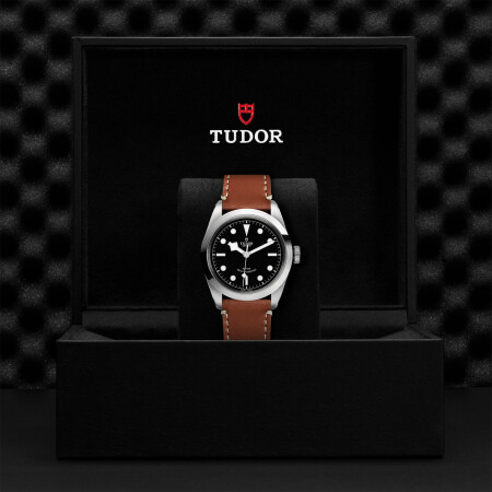 Montre TUDOR Black Bay 41 boîtier en acier 41 mm, bracelet en cuir brun