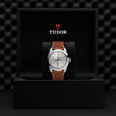 Montre TUDOR Black Bay 41 boîtier en acier 41 mm, bracelet en cuir brun