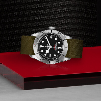 TUDOR Black Bay Steel watch, 41 mm steel case, fabric strap