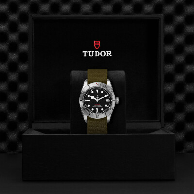 TUDOR Black Bay Steel watch, 41 mm steel case, fabric strap