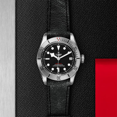 TUDOR Black Bay Steel watch, 41 mm steel case, aged leather strap