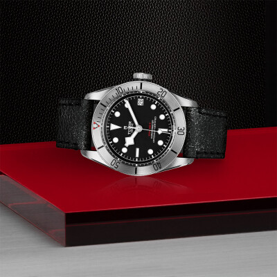 Montre TUDOR Black Bay Steel boîtier en acier 41 mm, bracelet en cuir vieilli